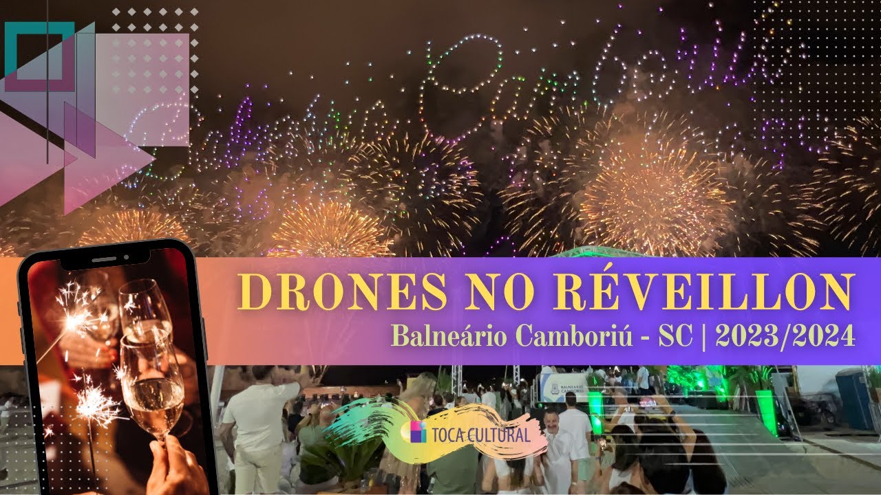 Show de drones e fogos de artifício, Balneário Camboriú - Réveillon 2024 #sc #drones #reveillon2024