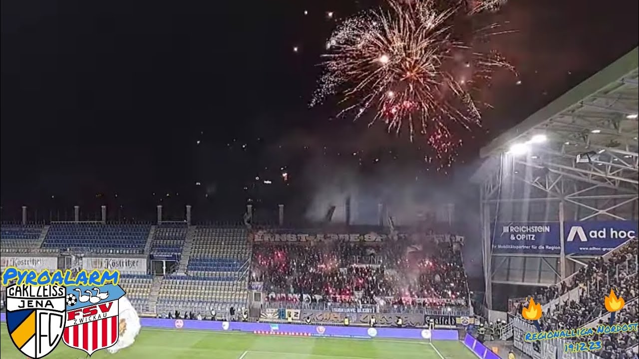 FC Carl Zeiss Jena Pyro vs. FSV Zwickau 19.12.23 #pyroalarm #regionalliganordost #fcczj