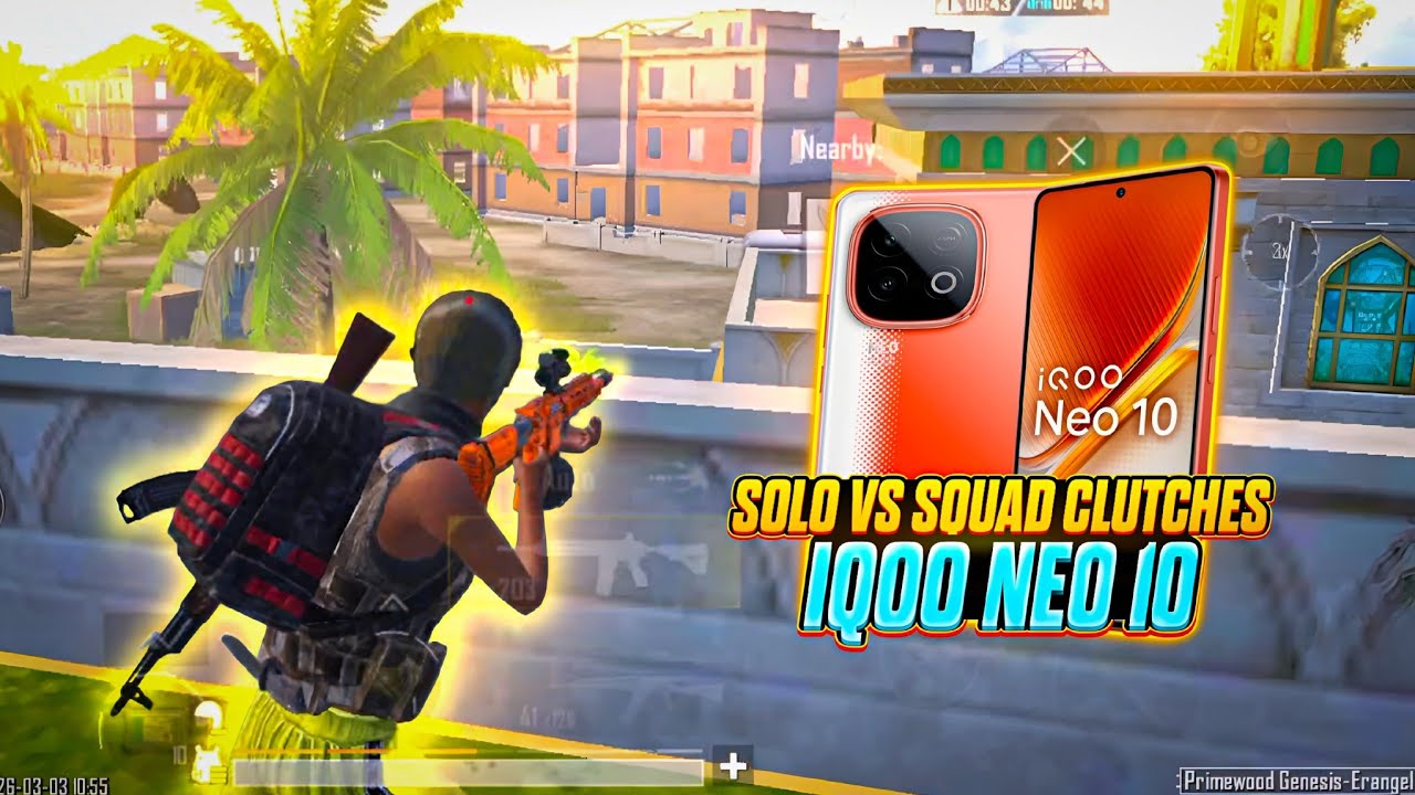 SOLO 🆚 SQUAD CLUTCHES 💥 IQOO NEO 10 SMOOTH + 120FPS PUBG / BGMI TEST 2026 ⚡