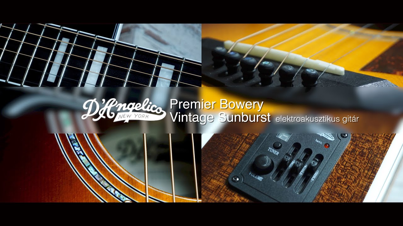 D'Angelico Premier Bowery Vintage Sunburst elektroakusztikus gitár
