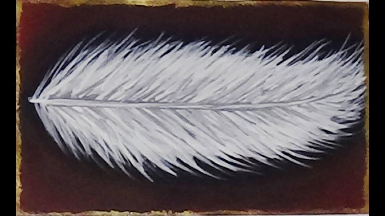 Mini Acrylic Painting - Feather
