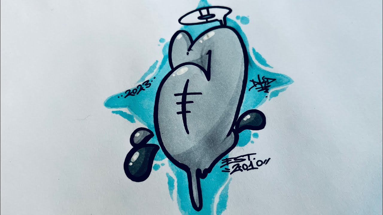Graffiti Tutorial for beginner - How to draw graffiti bubble letters - Letter A