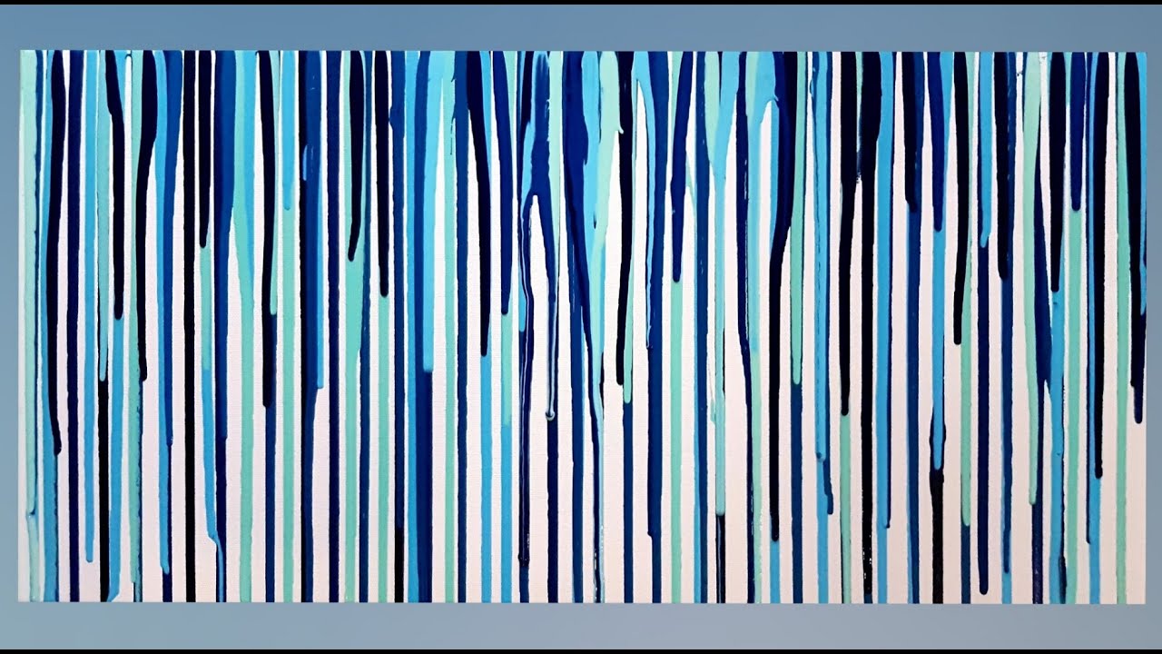#758 My First 'Drip Art' Acrylic Pour Painting In Blues And Greens