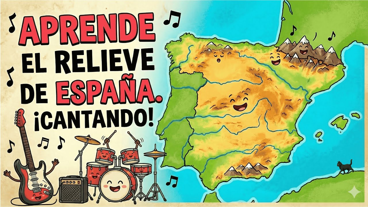 Relieve de España – Canción educativa (cabos, golfos, valles y más)