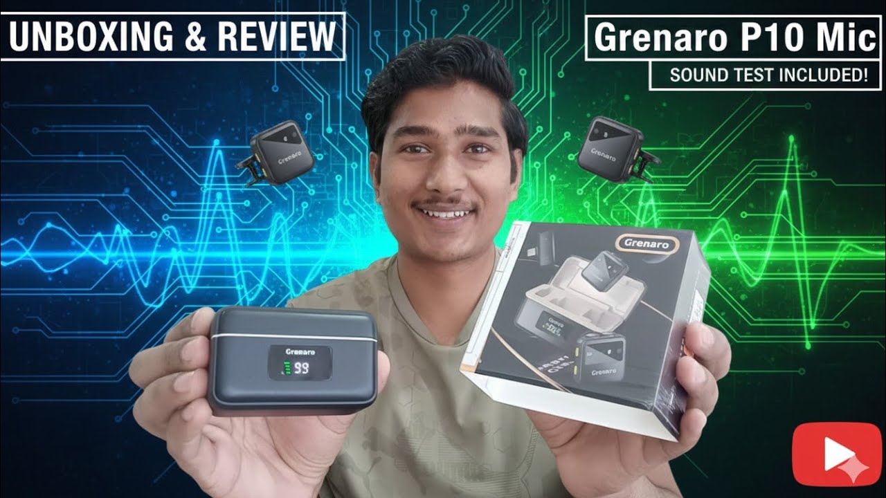 Grenaro P10 Wireless Mic Unboxing & Review 🔥 Sound Test | Best Budget Mic for YouTube?