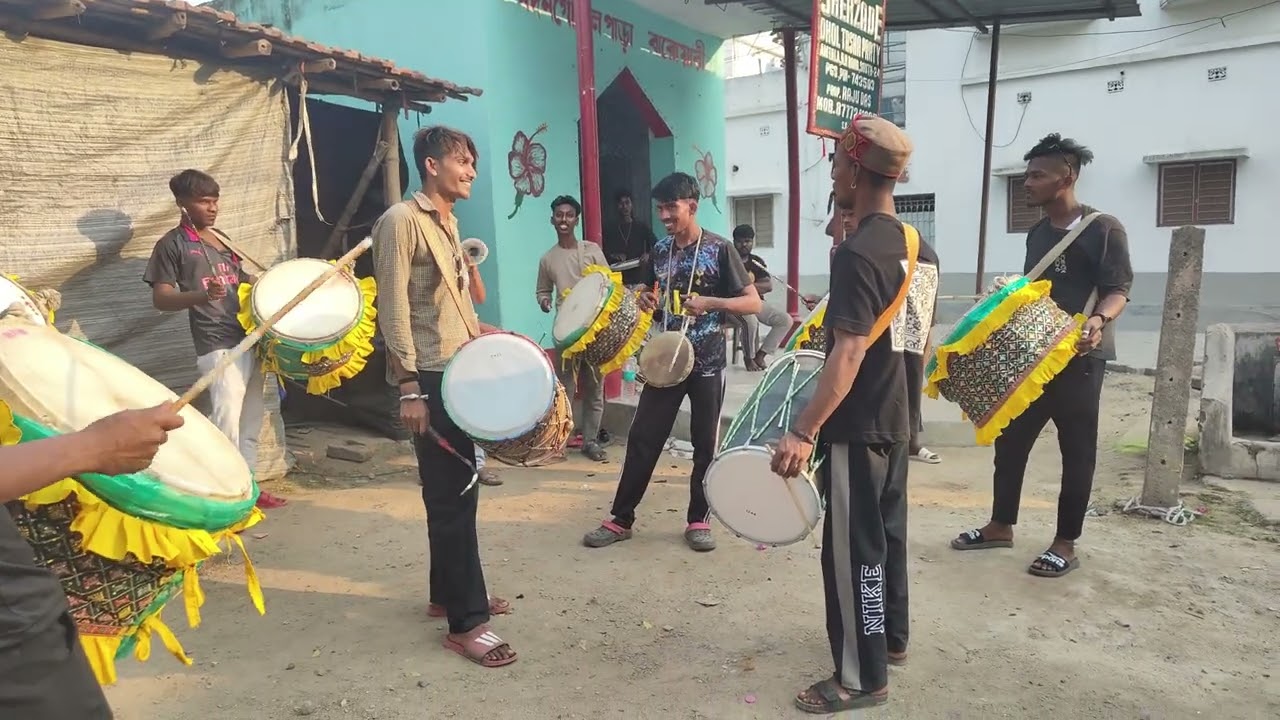 Shehzade dhol Tasha 🔥 At santipur gopal pujo 2K26 ❤️ #banjo #dance 