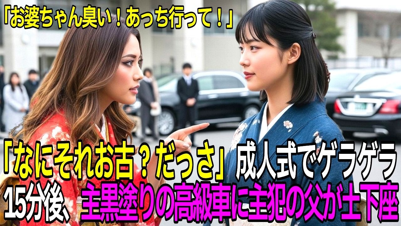 「なにそれお古？だっさw」成人式で地味な着物をゲラゲラ笑う同級生。15分後、数台の黒塗りの高級車が現れ…【感動する話】【朗読】
