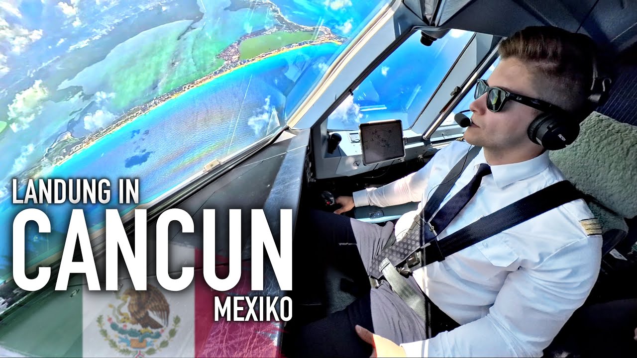 Viel los im Anflug auf Cancun! A330 Cockpit POV | AeroNewsGermany