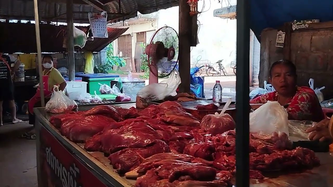 There Are Many Butcher Shops In The Market; A Very Cheap Motorbike Ride From The Hotel To The Market