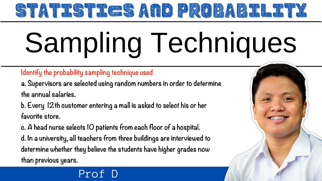 Sampling Techniques | Statistics and Probability | @ProfD