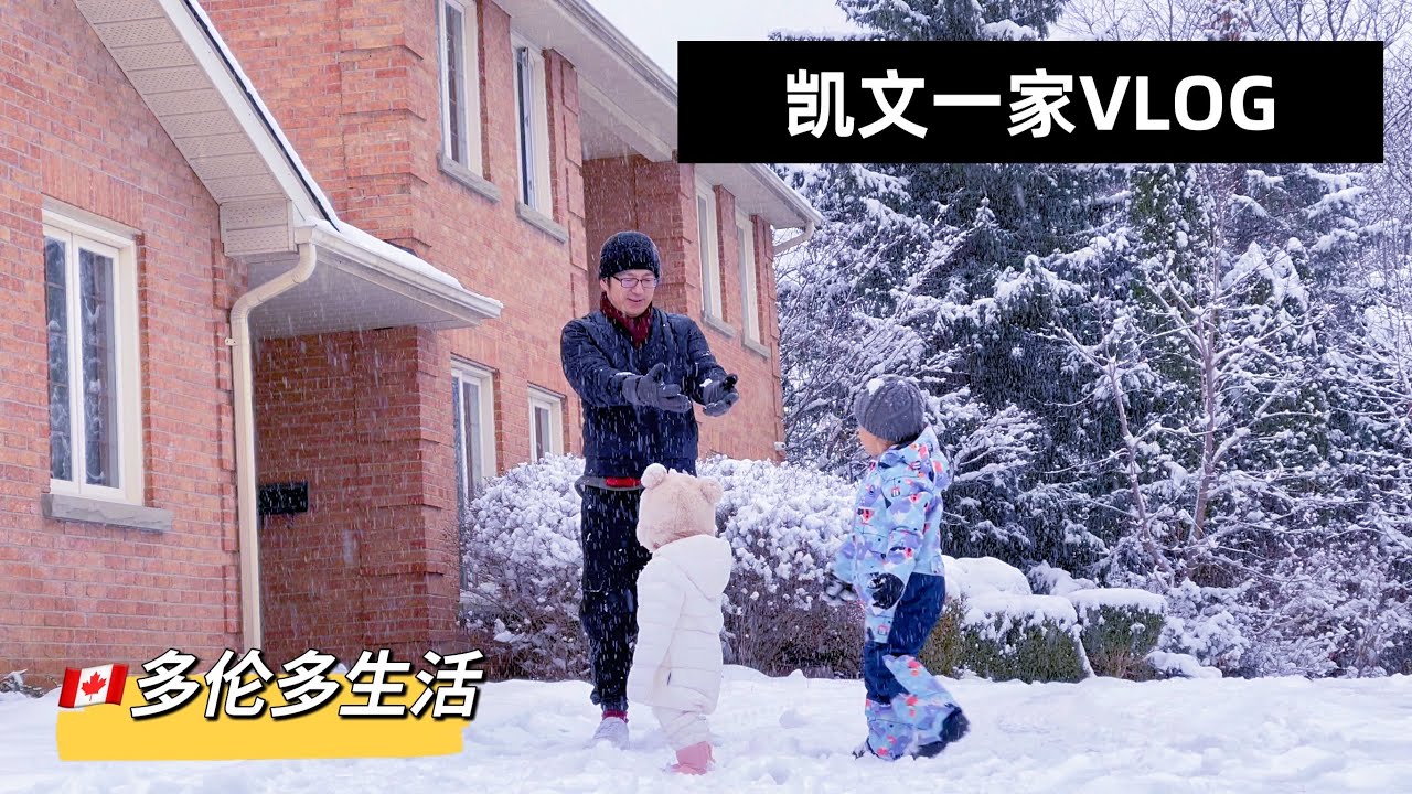 【VLOG#43】多伦多生活｜加拿大的冬天有多美｜大雪纷飞宛如童话世界｜逛商场买冬装｜院里铲雪堆雪人｜加拿大日常生活VLOG