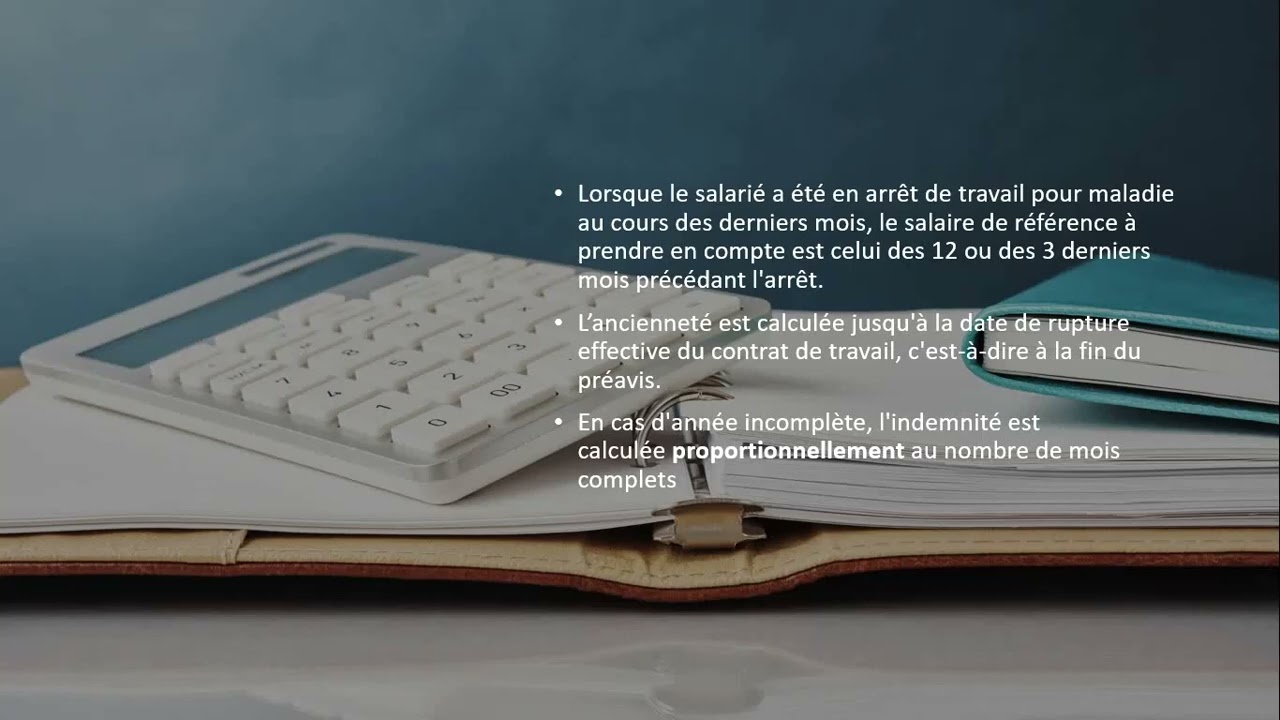 Calcul de l'indemnité de licenciement pour inaptitude