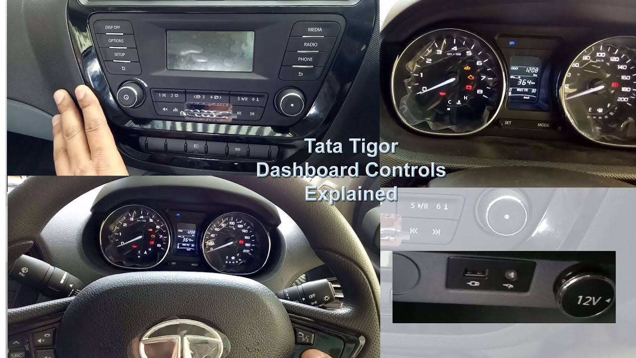 Tata Tigor Dashboard Items and Controls Explained. Best family car of india 2018