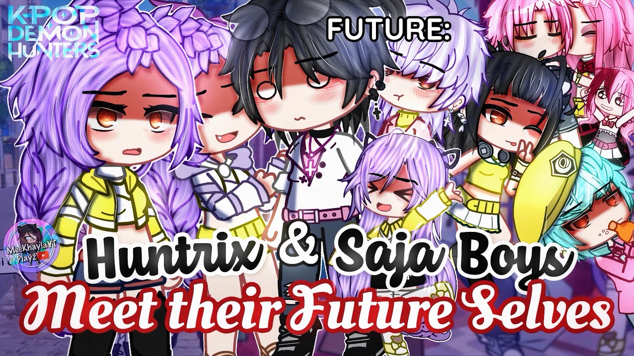Мальчики HUNTRIX и SAJA встречают себя в будущем | KPOP Demon Hunters | Мини-фильм Gacha Club GLM...