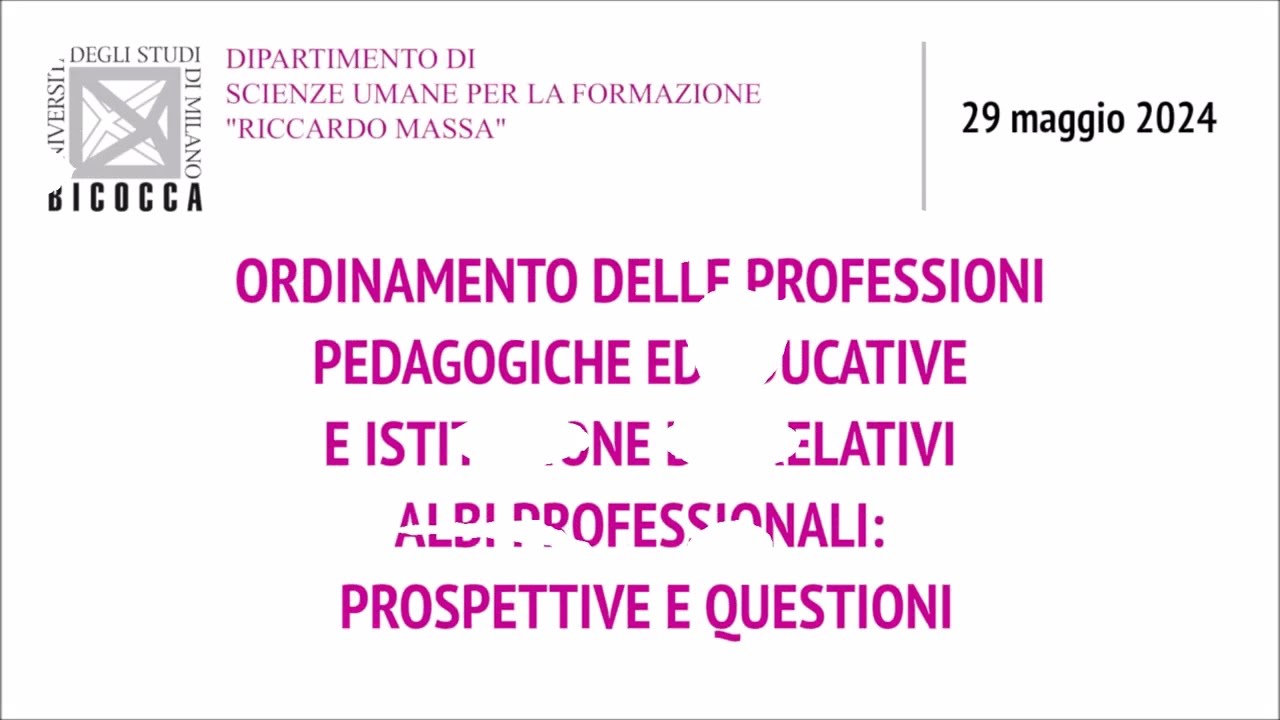 Ordinamento delle professioni pedagogiche ed educative e istituzione dei relativi albi professionali