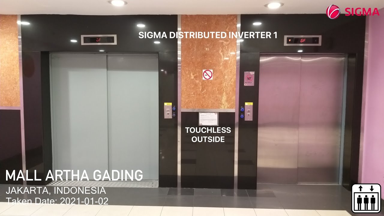 Sigma Traction Passenger and Freight Elevator with Touchless Buttons at Mall Artha Gading, Jakarta