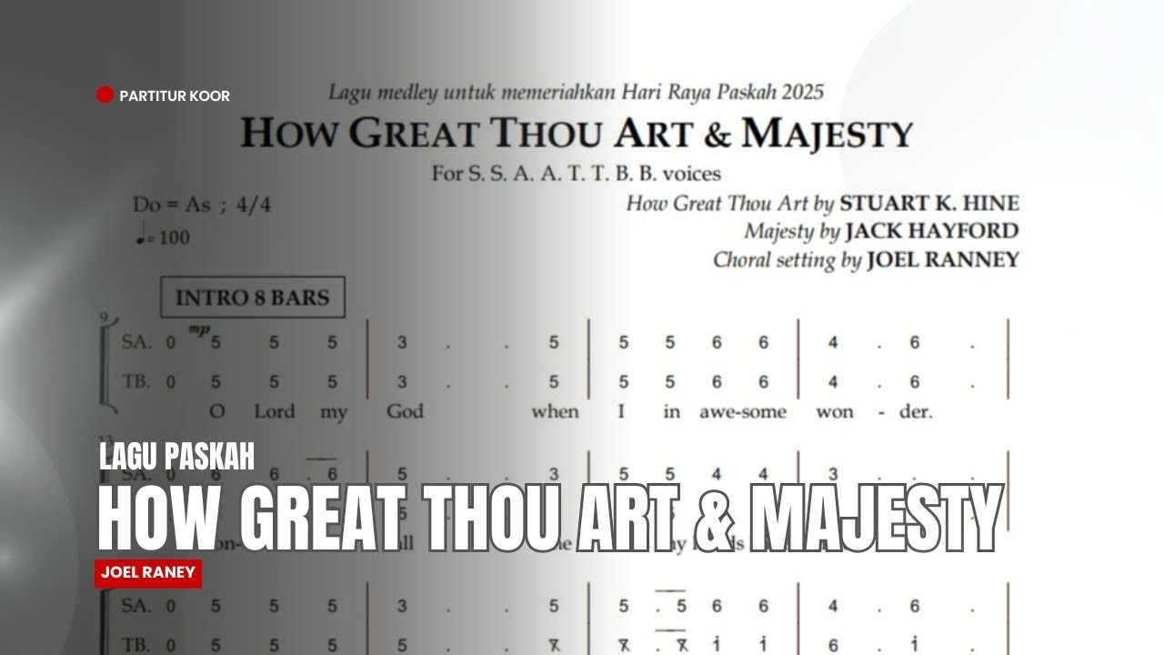 Partitur Not Angka - HOW GREAT THOU ART & MAJESTY (Joel Raney)
