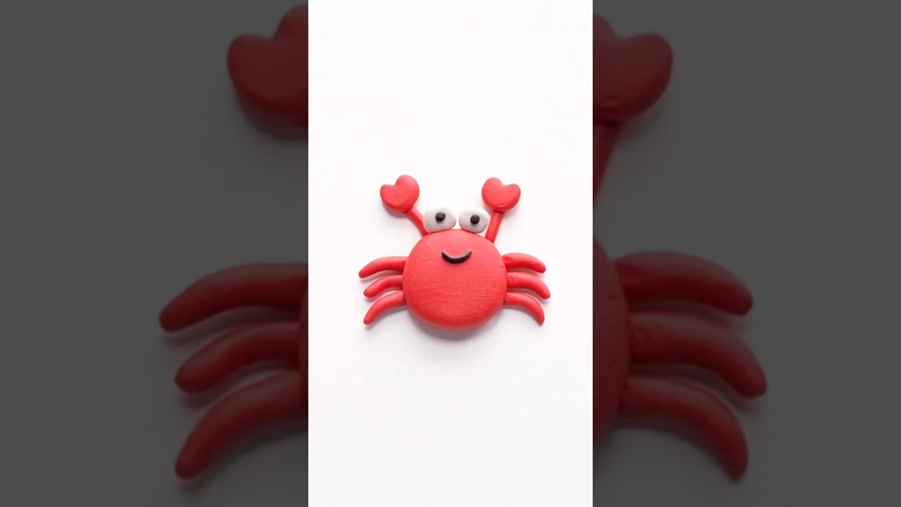Making cute clay crab 🦀 | Fun and Easy clay art for kids ✨️ | Sisu TV 