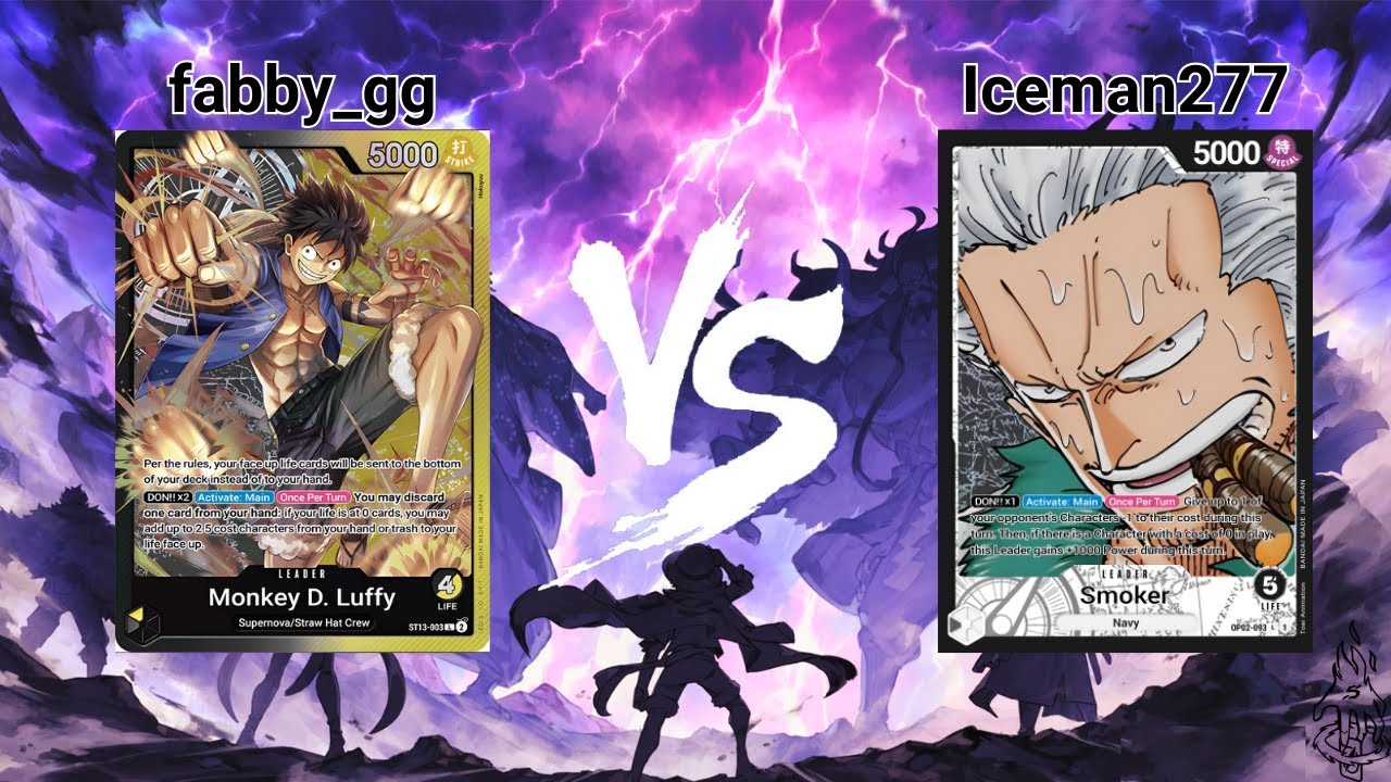 [OP09] Monkey D. Luffy (ST-13) vs. Smoker (OP02) - 5Face Local Session - One Piece TCG Gameplay