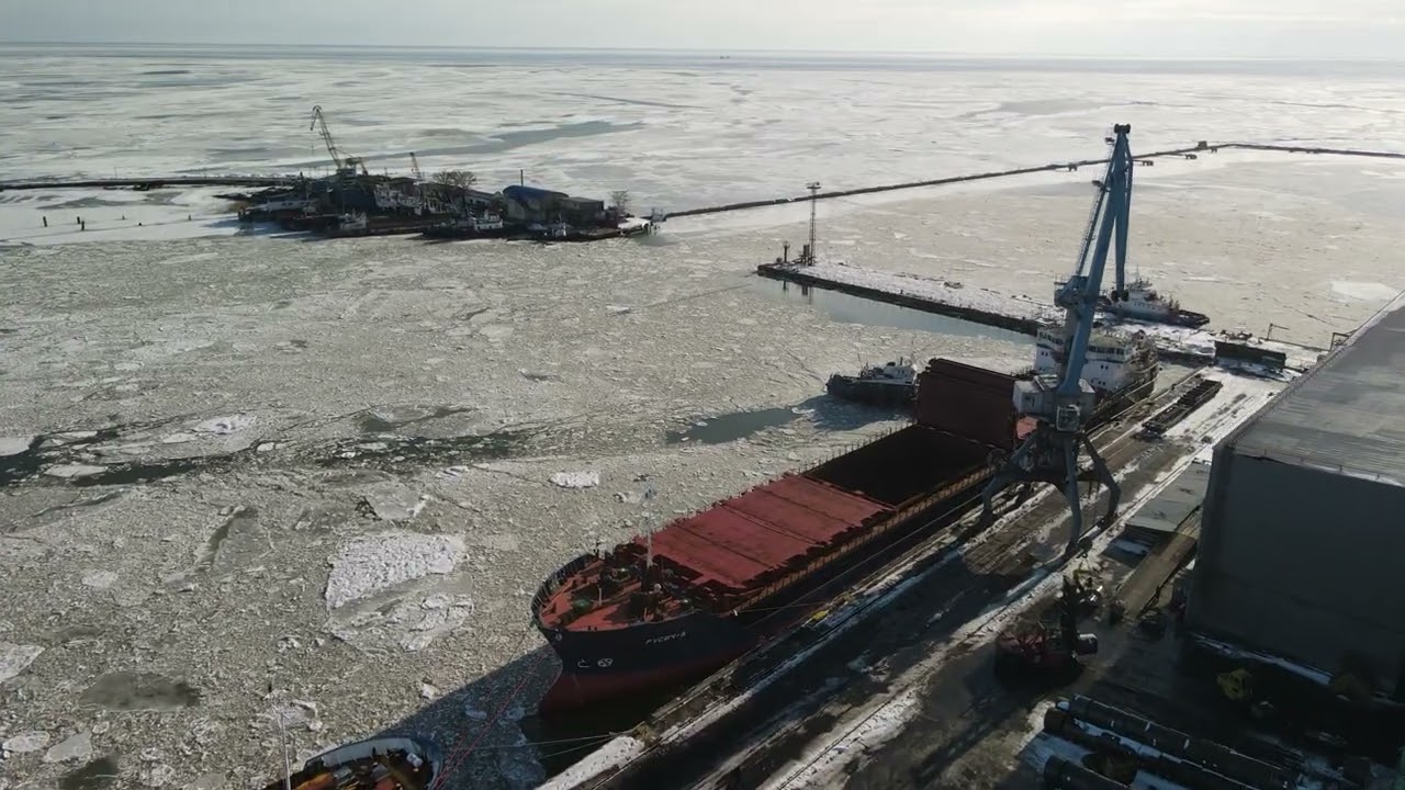 ТАГАНРОГ   Зимний парк, порт и Пушкинская набережная