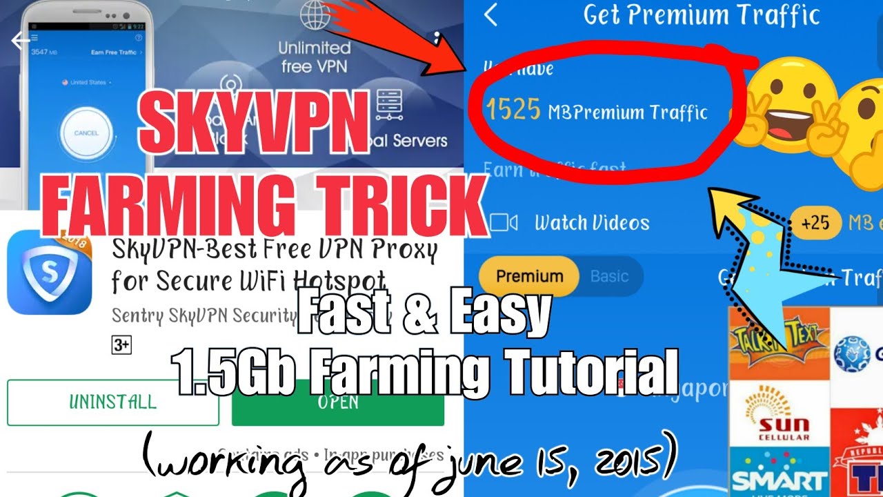 SKYVPN FAST & EASY 1.5G FARMING TUTORIAL (working as of June 14, 2018)