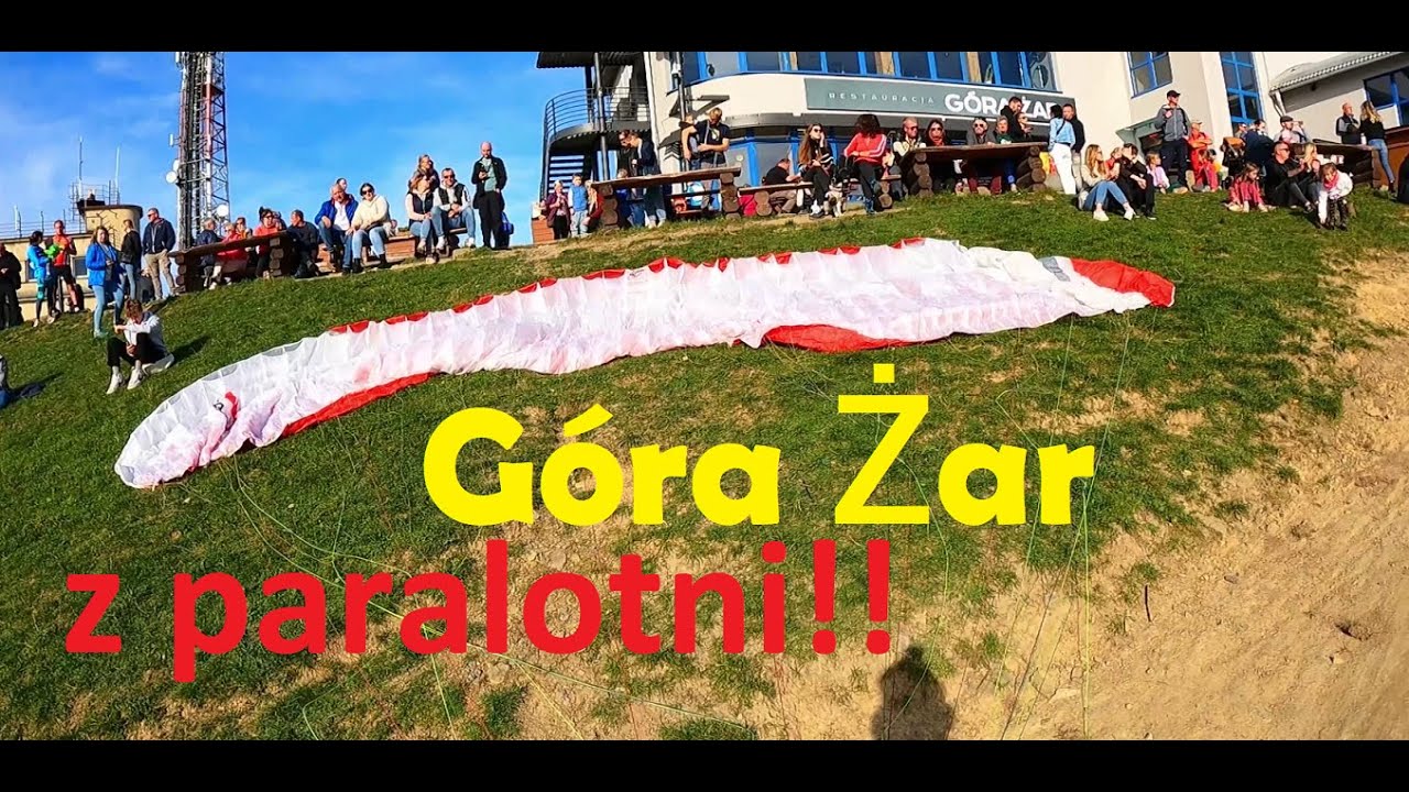 Paralotnie Góra Żar - lot ze szczytu.