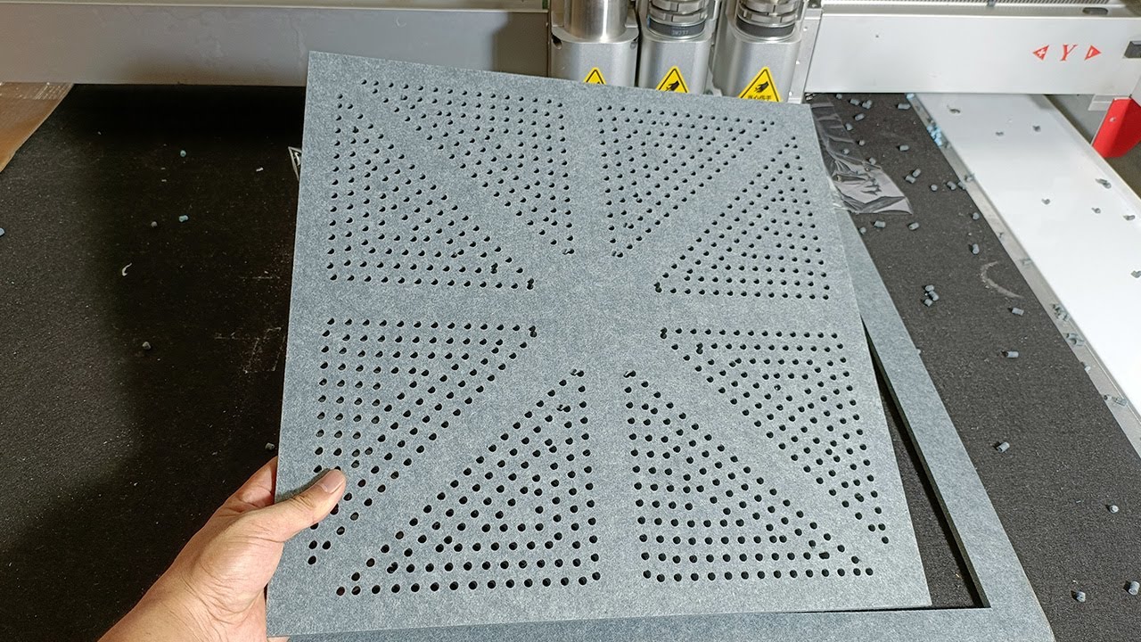 CNC cutting and punching machine for polyester fiber acoustic panels