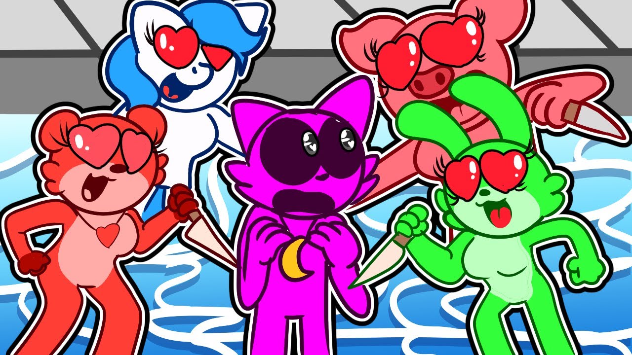 ¡CATNAP Vs LAS CHICAS SMILING CRITTERS en LA PISCINA! 😳😍 Smiling Critters Poppy Playtime 3