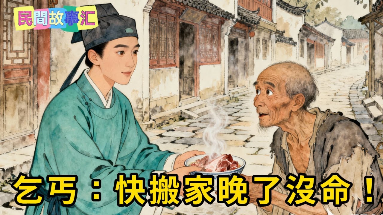 好心送給乞丐一碗肉，乞丐卻說：快搬家，晚了就沒命了！#民間故事 #聽書