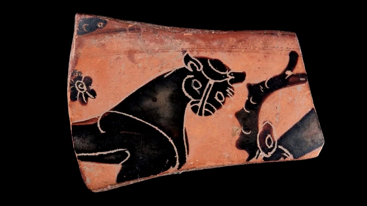 Restauraci&oacute;n digital cer&aacute;mica griega [Felino]. (Huelva / Tartessos)