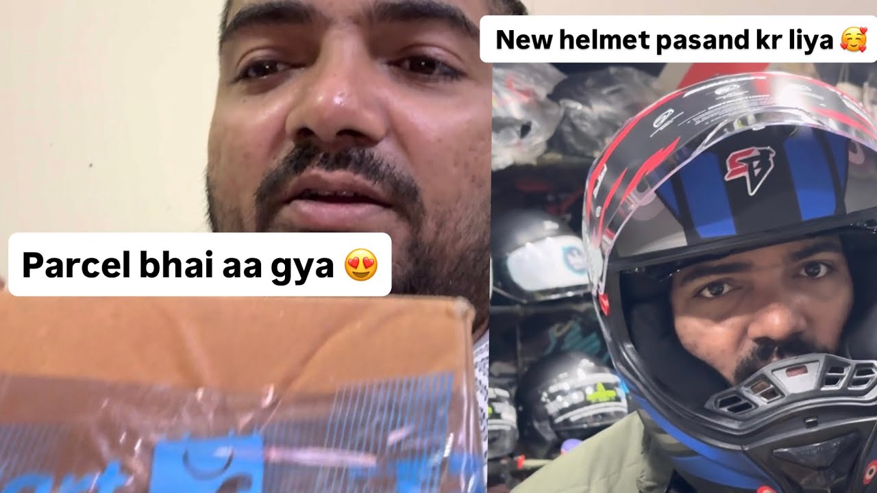 Parcel bhai aa gya 🥰 meteor ke liye  helmet pasand kr liya 😍