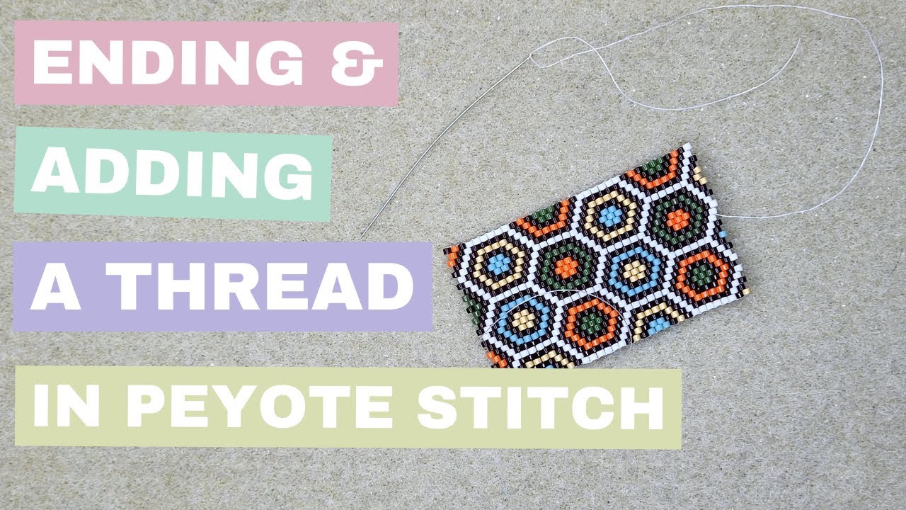 How to add and end thread in peyote stitch beading #beading #peyotestitch #beadingtutorial