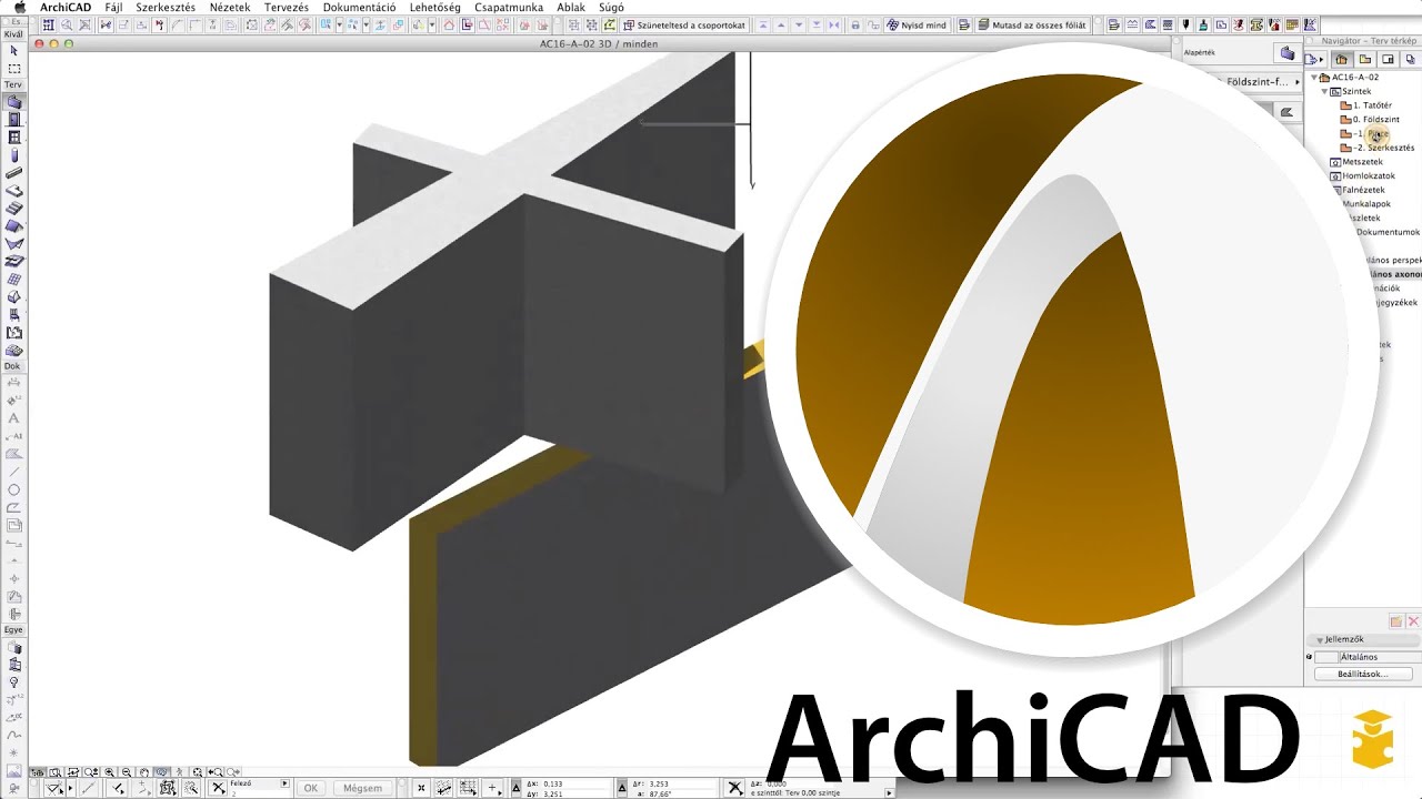 Falak - ArchiCAD 16 - kezdeti l&eacute;p&eacute;sek