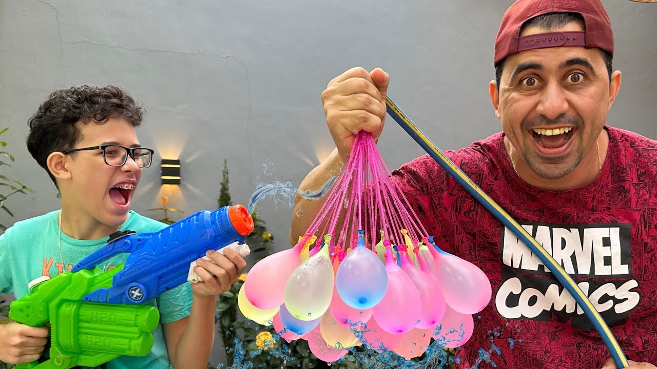 BRINCANDO COM BALÕES DE ÁGUA DE VÁRIAS CORES! Lucas Vasconcelos