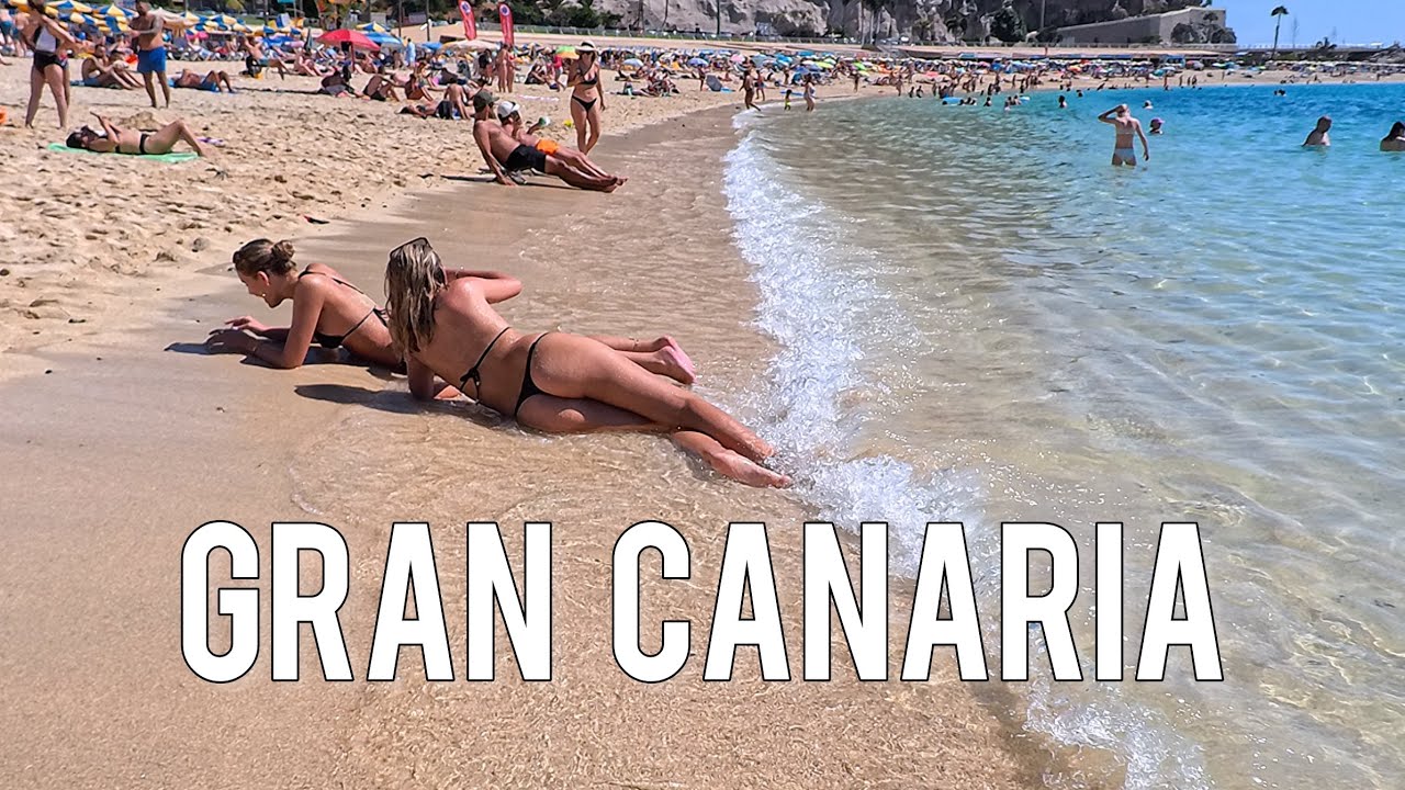 🌍 Gran Canaria. Playa de Amadores. Caminando junto al mar. Puerto Rico.