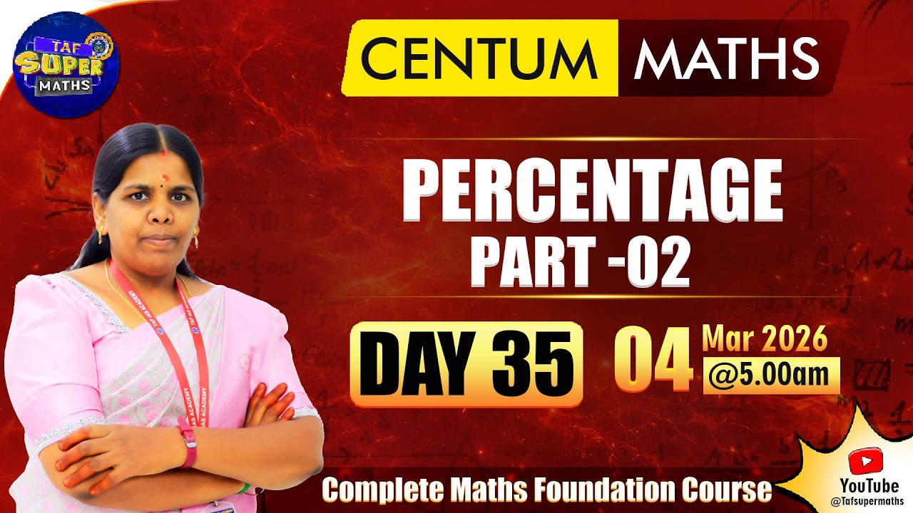 PERCENTAGE | PART - 02 | DAY - 35 | TAF