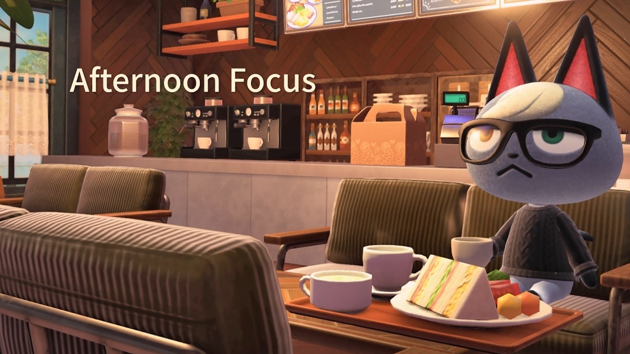 2 Hour Cozy Afternoon Cafe ☕ | Focus, Study, Relax | ACNH Ambient