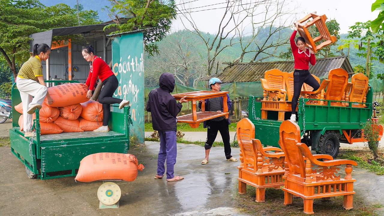 Visit To Traditional Countryside Market Buy Lots of Duckling To Raise - Use Truck to Transport Rice