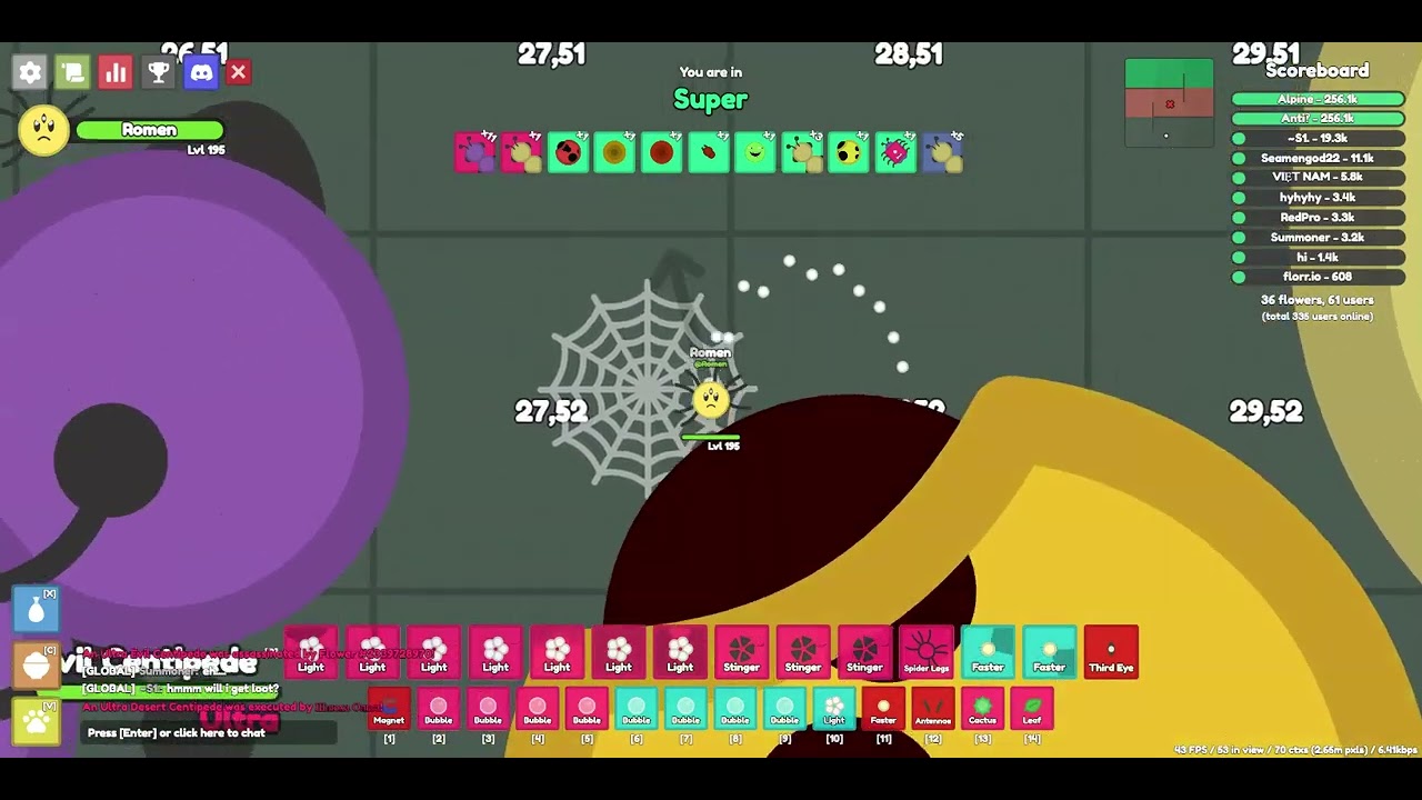What 30 hours of Grinding looks like. XD hornex.pro florr.io
