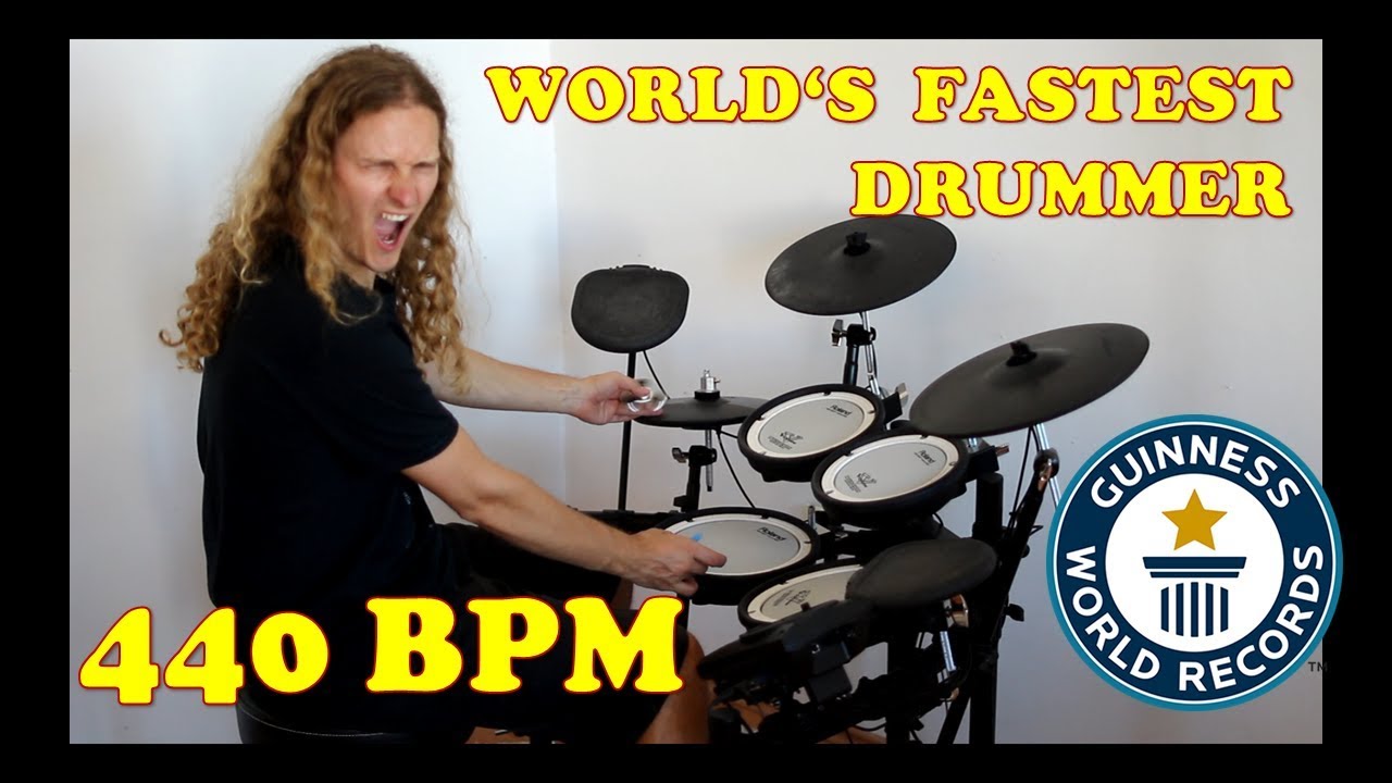Guinness WORLD RECORD - World's FASTEST DRUMMER 440 BPM
