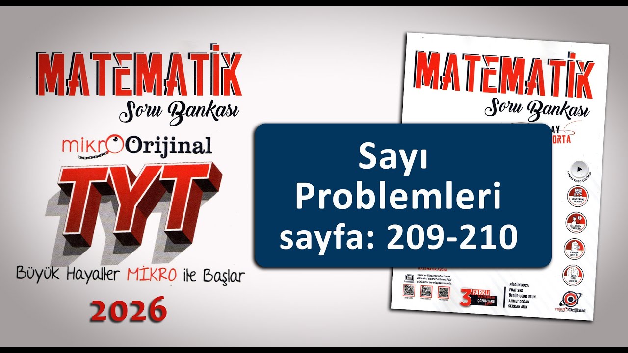 Sayı Problemleri SAYFA 209-210 Mikro Orijinal TYT Matematik Çözümleri 
