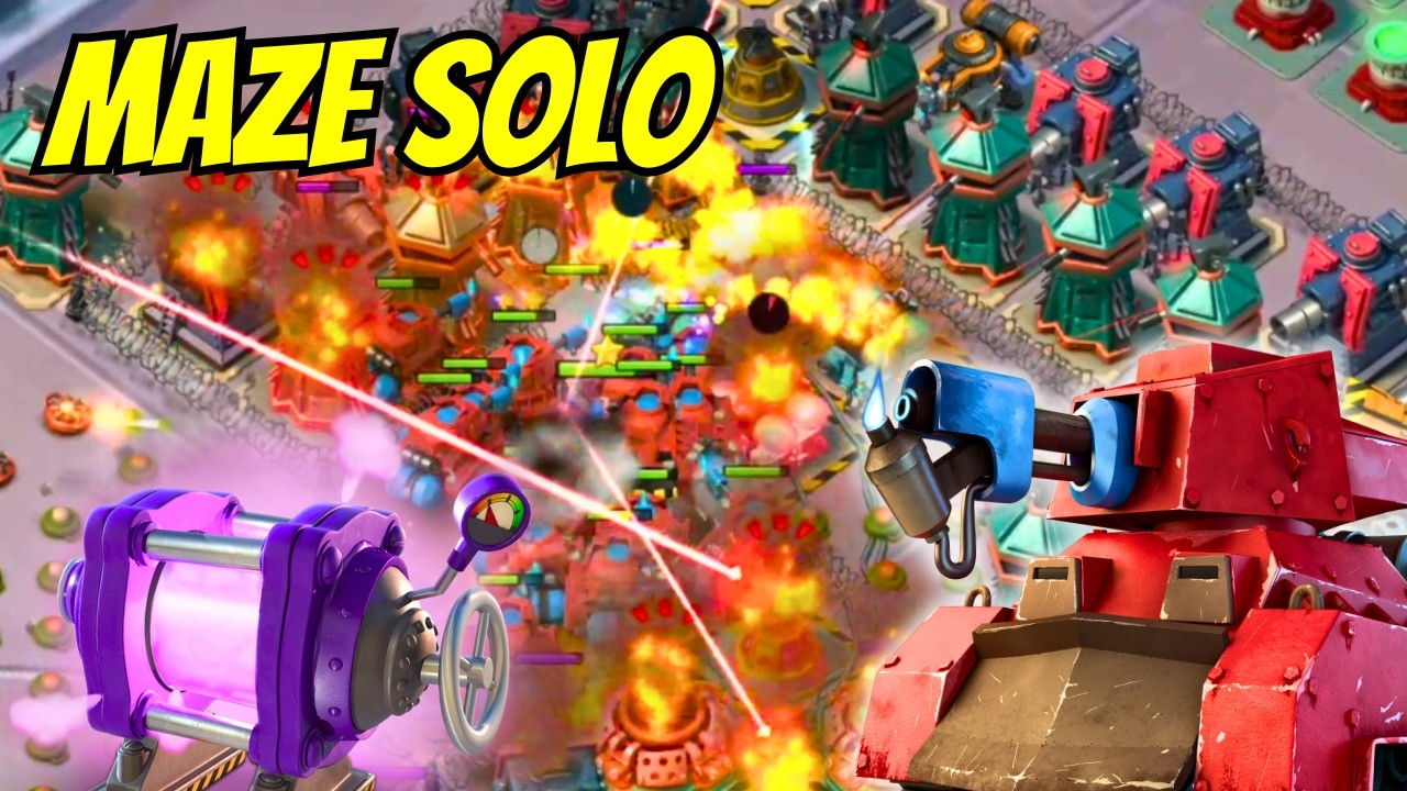 Maze Solo with All Scorchers - Boom Beach Operations