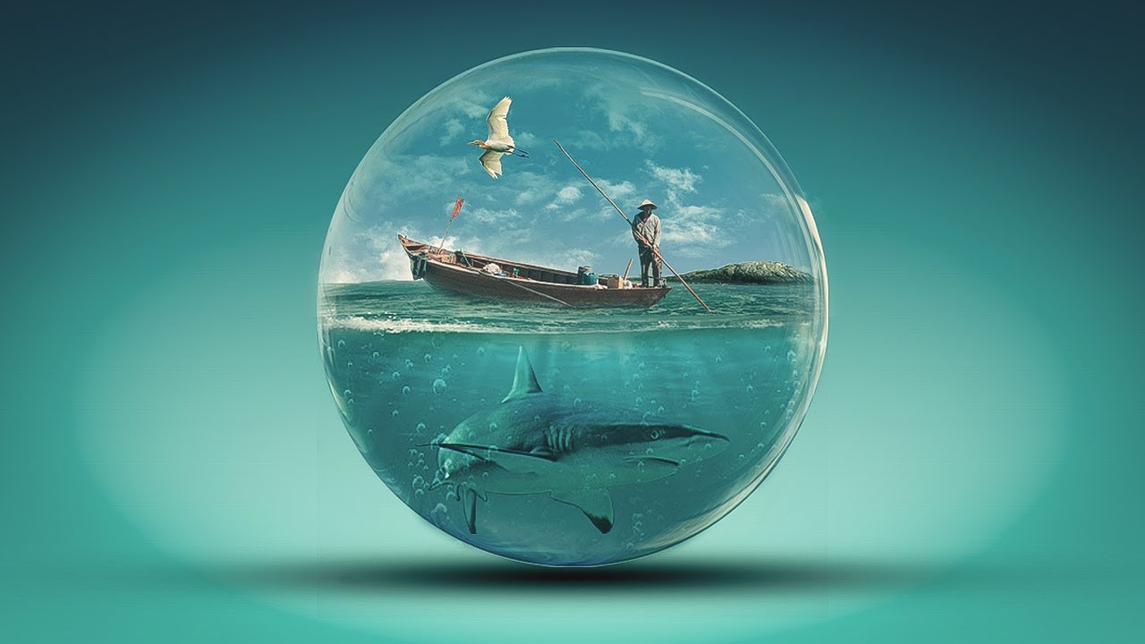 Glass World Photoshop Manipulation And Transparent Effect Tutorial