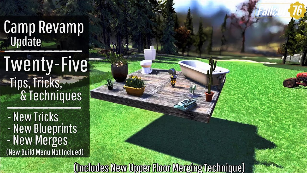 Fallout 76 Camp Tutorial | Camp Revamp Update | 25 Techniques Tips + Tricks | Relaxed Building