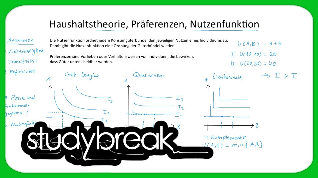 Haushaltstheorie, Präferenzen, Nutzenfunktion | Volkswirtschaftslehre
