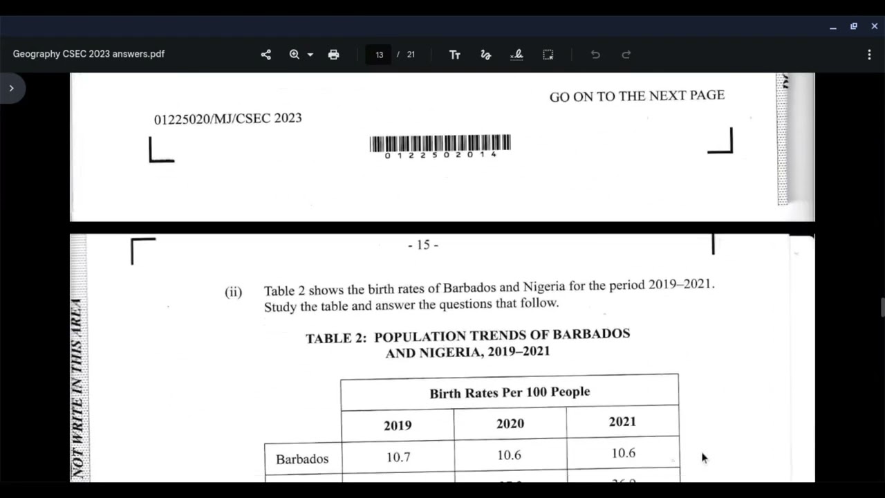 CSEC Geography 2023 paper 2-question 3