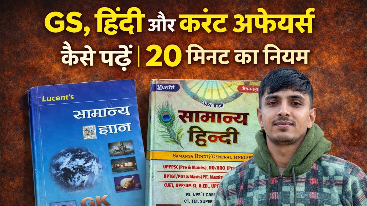 GS, हिंदी और करंट अफेयर्स कैसे पढ़ें | 20 मिनट का नियम + पूरा सिस्टम