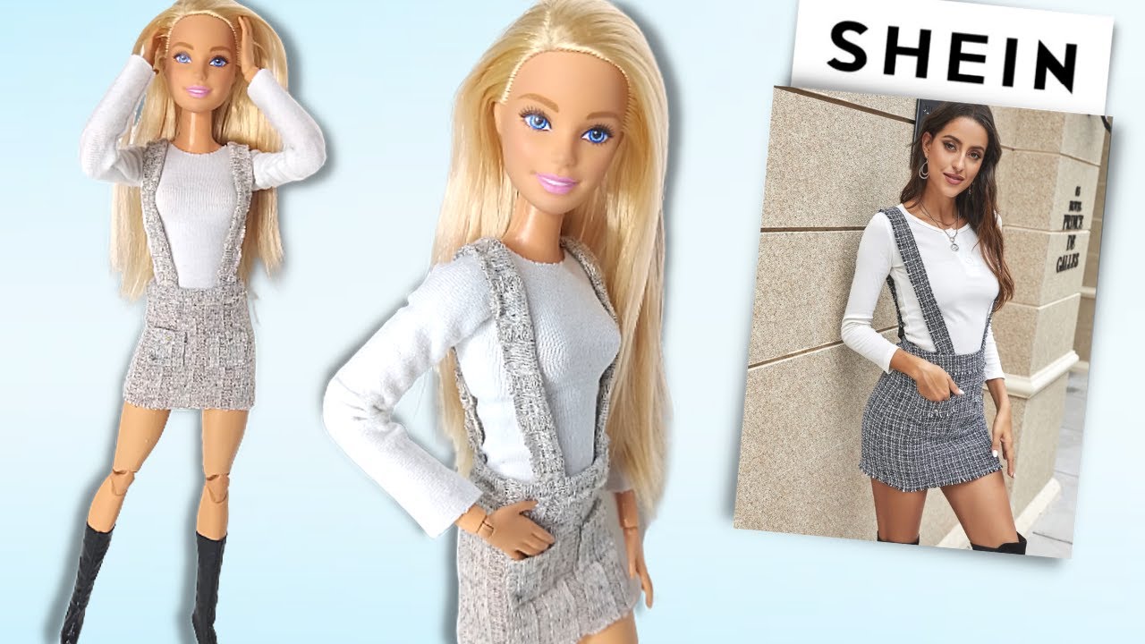 Roupa da Shein Para Boneca Barbie | Como Fazer Roupa Para Barbie | Look Shein | DIY