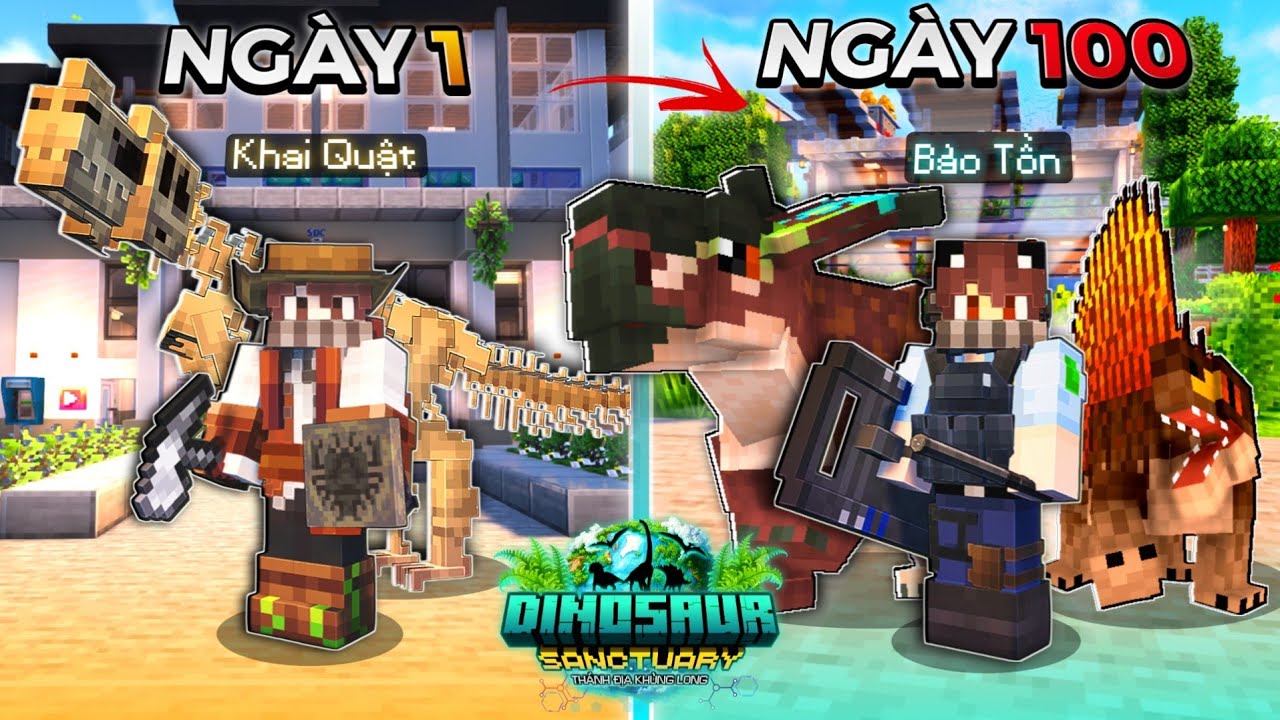 100 NGÀY XÂY DỰNG KHU BẢO TỒN KHỦNG LONG TRONG MINECRAFT - KHỞI ĐỘNG TRỤ SỞ ĐẦU TIÊN!