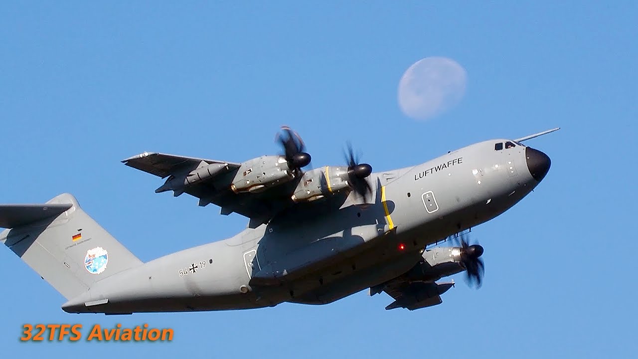 [4K] Many Military Transport planes taking off - Exercise Falcon Leap Eindhoven
